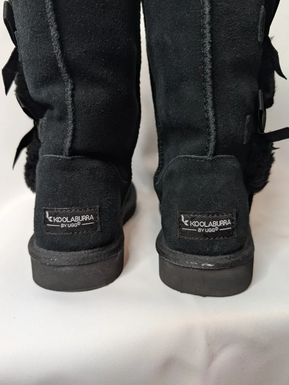 Kookaburra by UGG Victoria Tall Black Suede Bow Boots - size 7